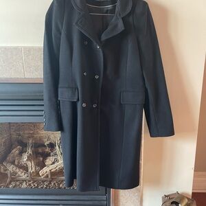 Zara Woman’s Classic Wool Black Mid Length Coat